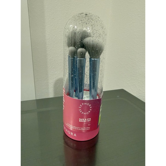 SEPHORA Face & Eye Makeup Brush Gift Set 5 pc Collection  - New - Picture 2 of 4